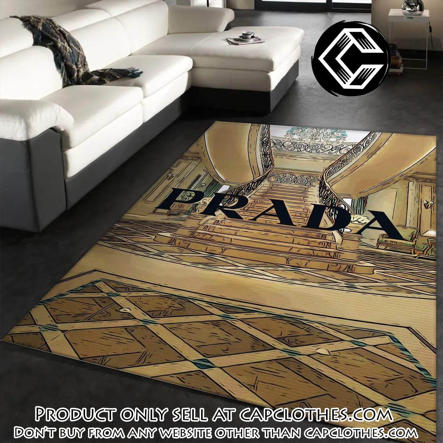 Prada fashion area rug fashion brand rug floor decor home decor cc5404992